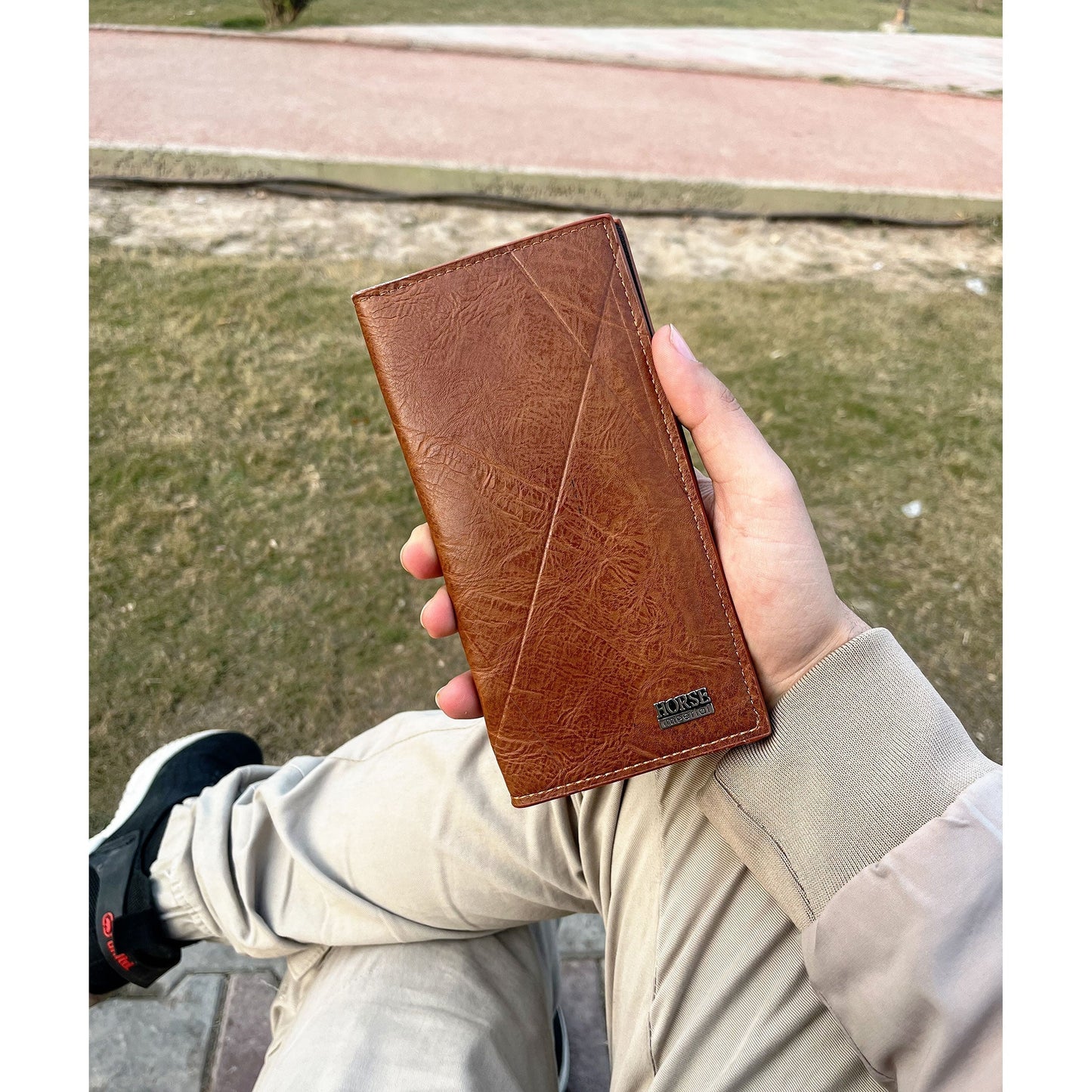 New Imported Long Leather Trifold Wallet For Cash & Cards