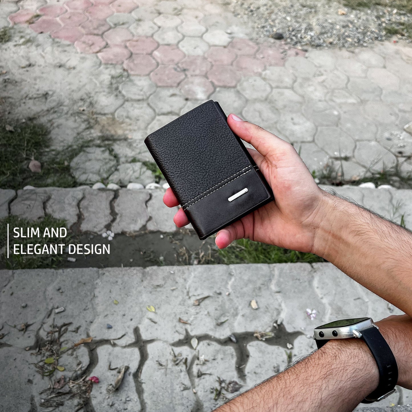 New Balebaily Trifold Leather Wallet