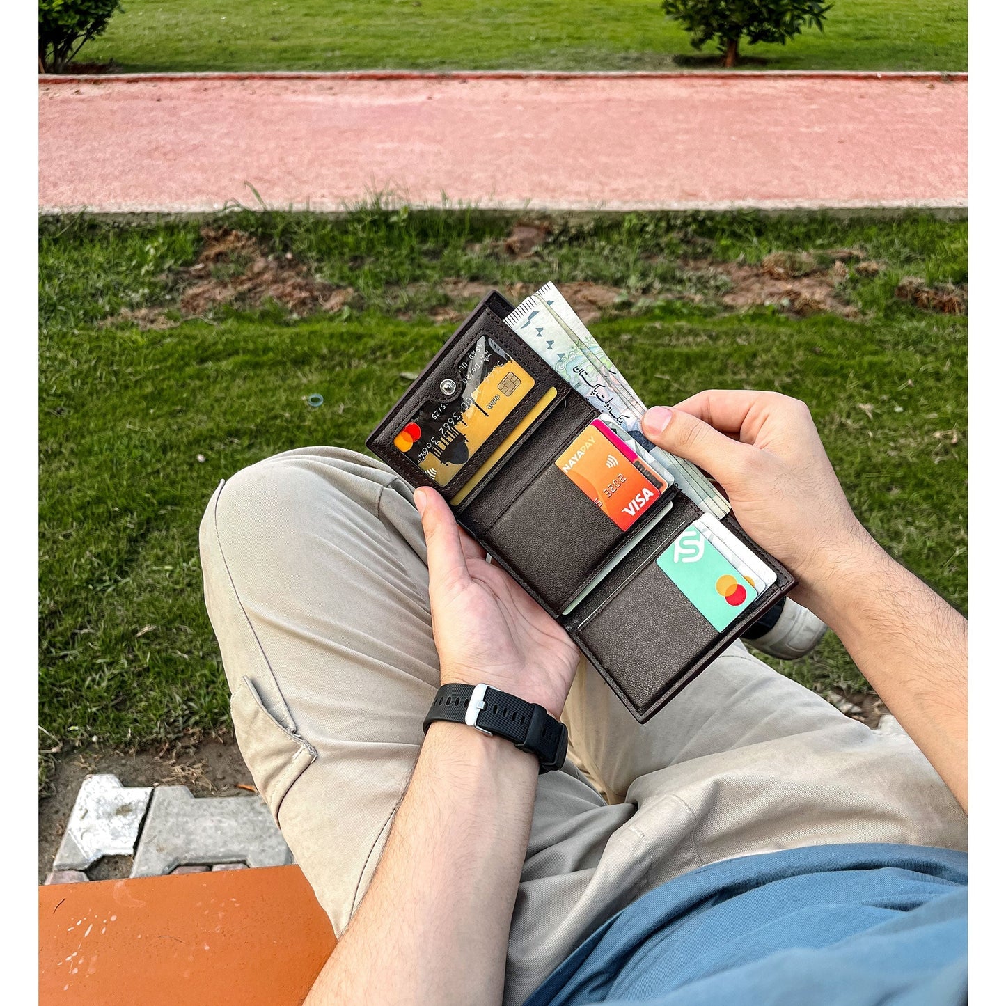 New Balebaily Trifold Leather Wallet